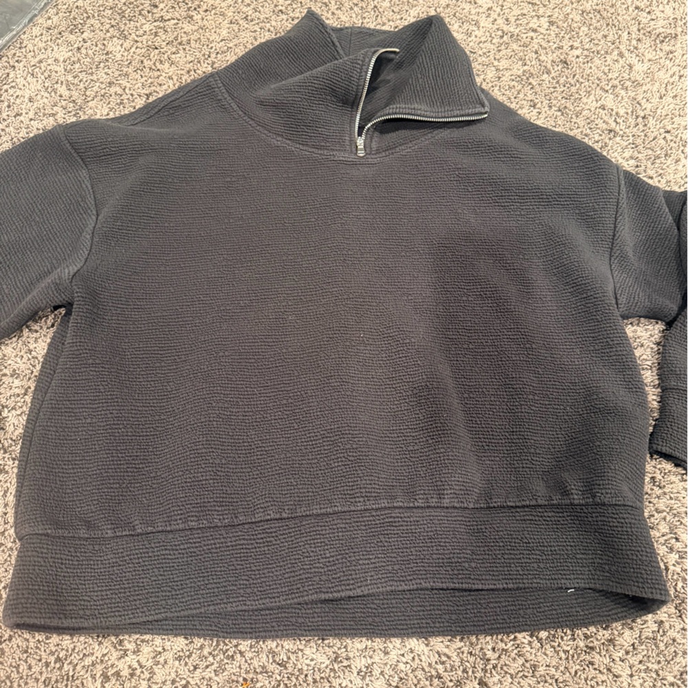 Calia by Carrie Black Quarter-Zip Pullover Sweater